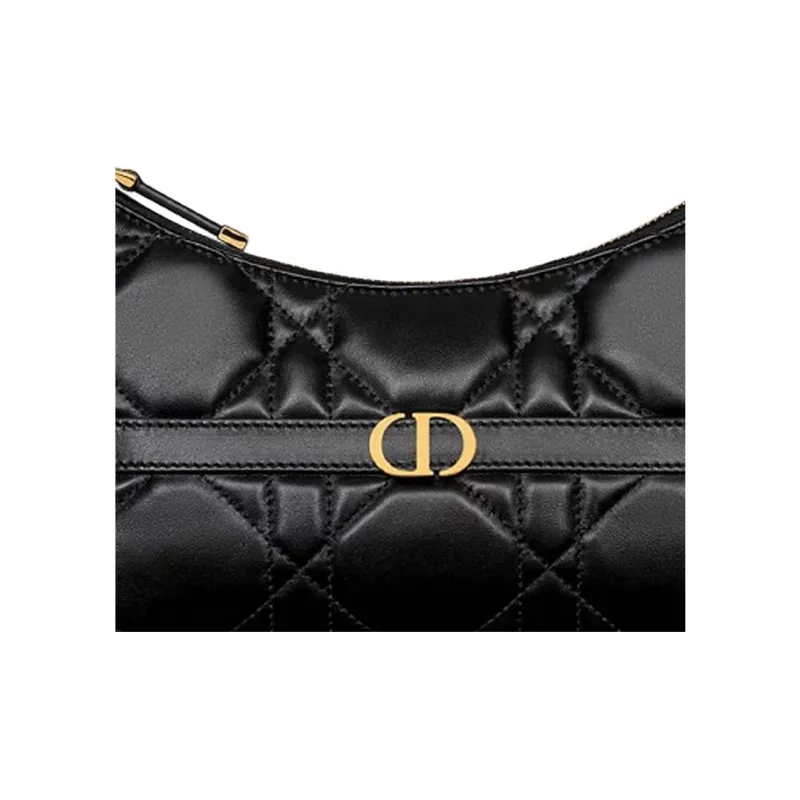 DIOR 30 Montaigne Sheepskin Water Dumpling Bag, Handbag, Shoulder Bag Mini Women's Black-1