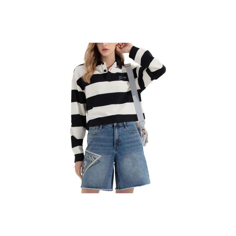 GUESS Sweatshirt Women's Black White-1