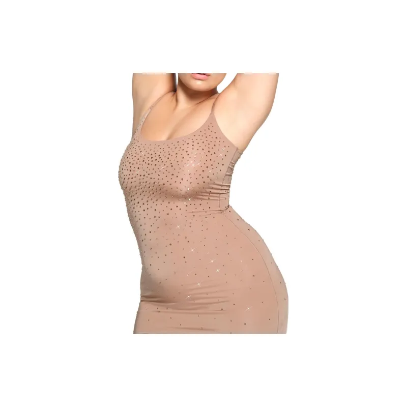 Skims X Swarovski Jelly Sheer Cami Long Dress Sienna-15