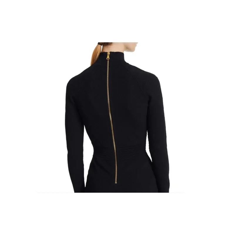 BALMAIN Long-Sleeved Dresses Women's Black-3