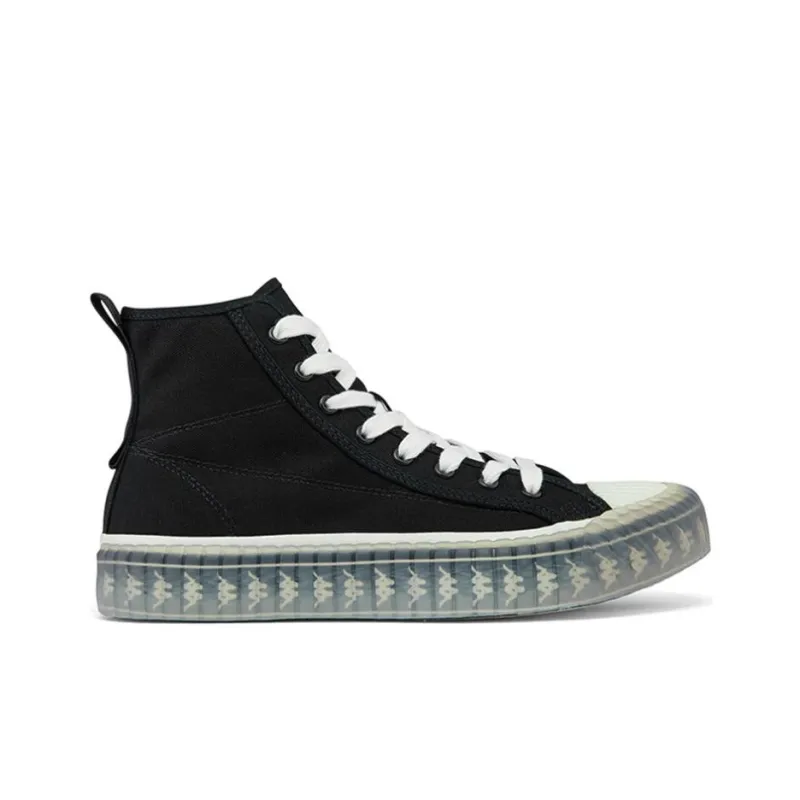 Kappa Anti Slip Wear Resistant High Top Canvas Shoes Unisex Black-1