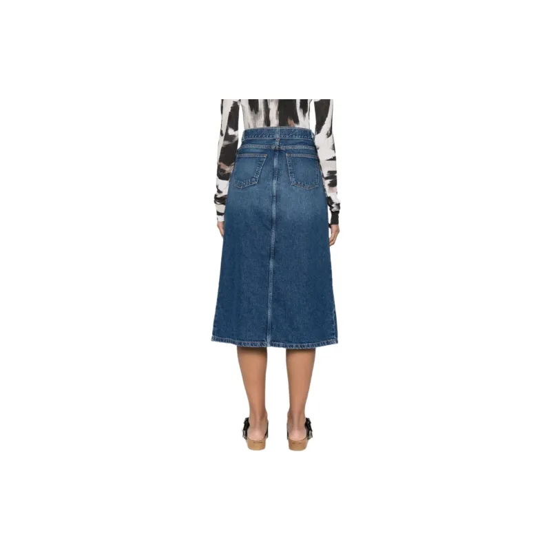 Twinset Belted Midi Denim Skirt-2