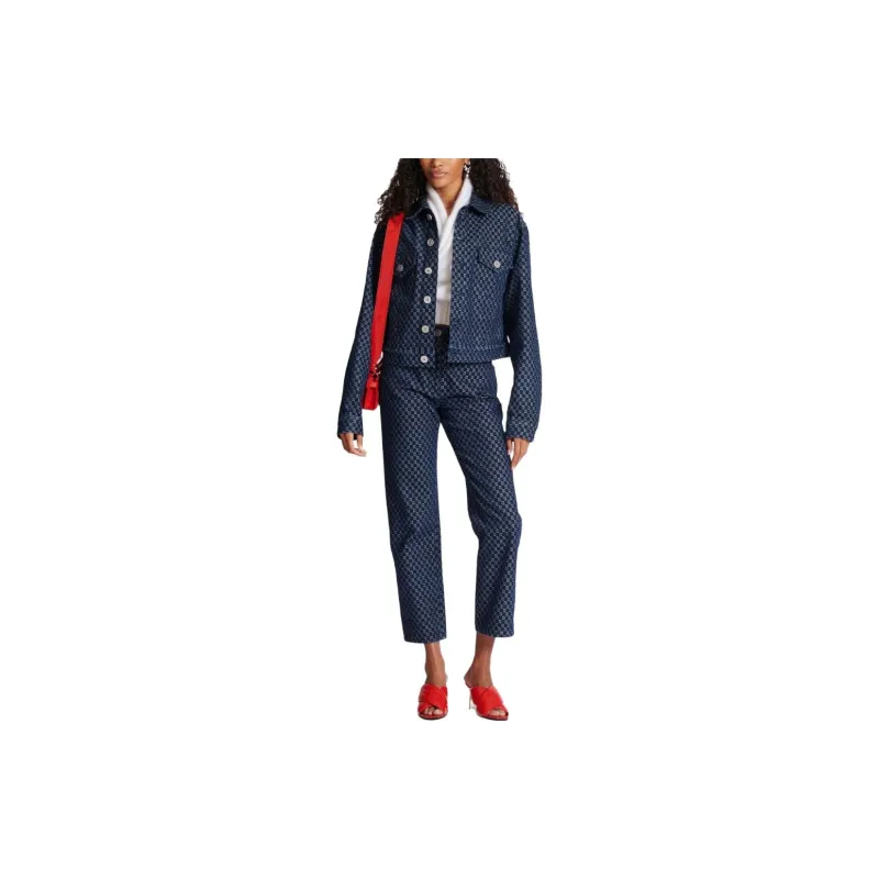 BALMAIN Monogram print Denim Jacket-1