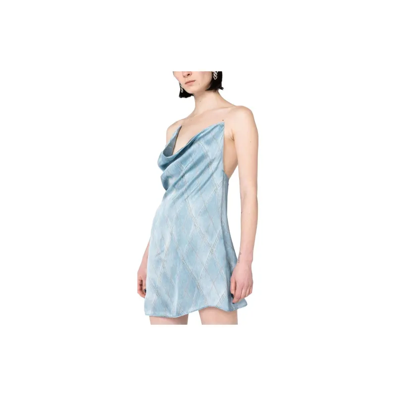 Y/Project Draped Slip Satin Dress-5