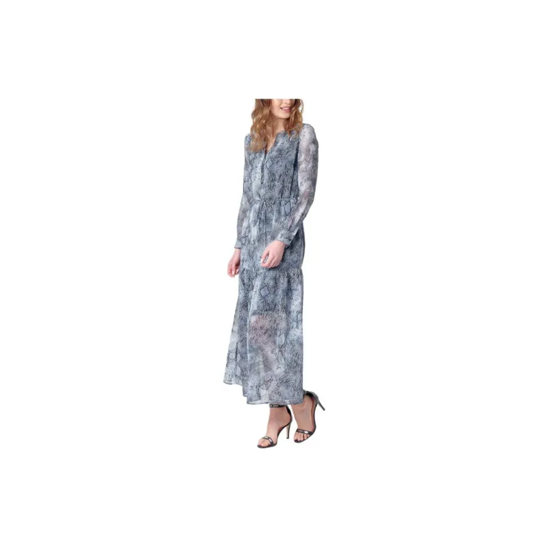 IKKS PARIS Long Sleeved Dress Women's Blue-3