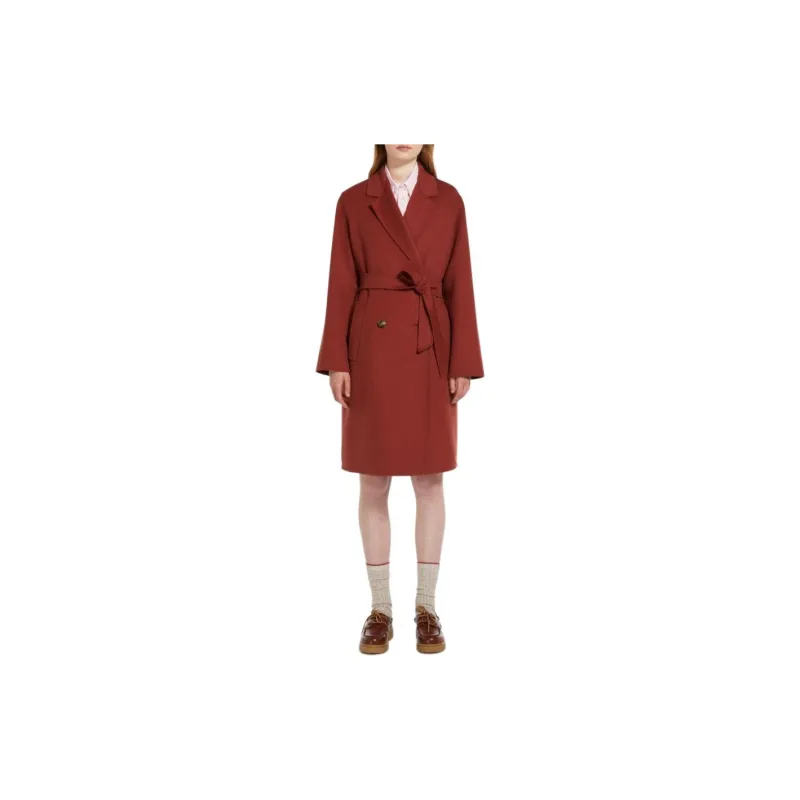 WEEKEND MaxMara Flirt Collection Double Breasted Wool Coat Women's Red-2