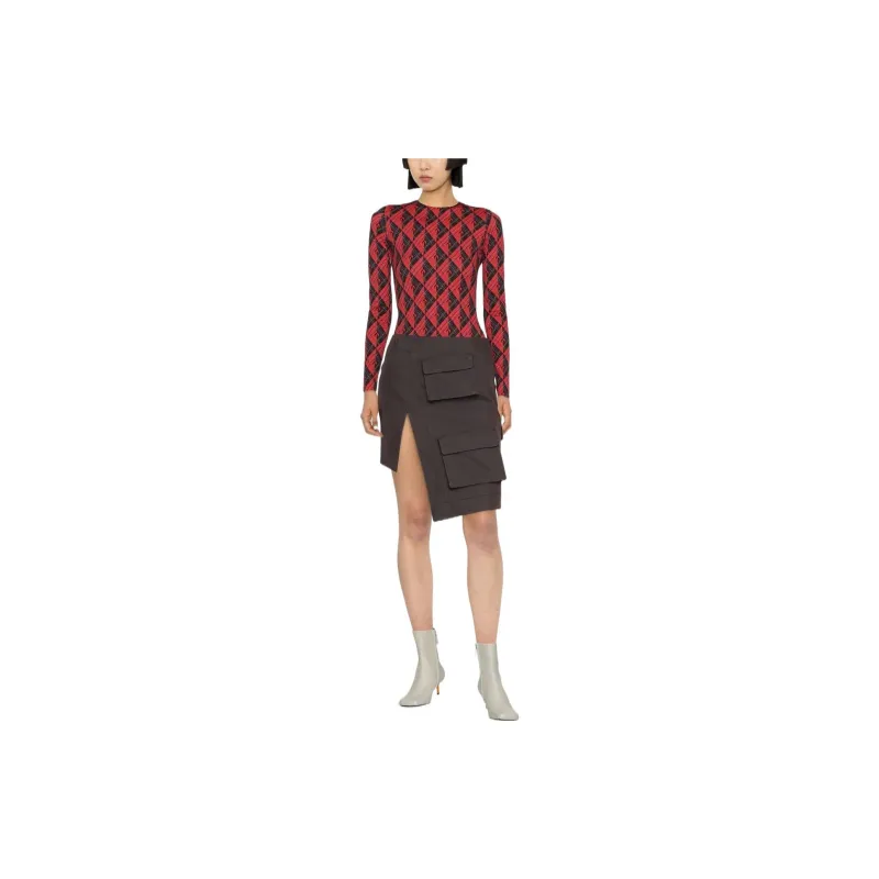 OFF-WHITE Casual Short Skirts Women's Coffee-1