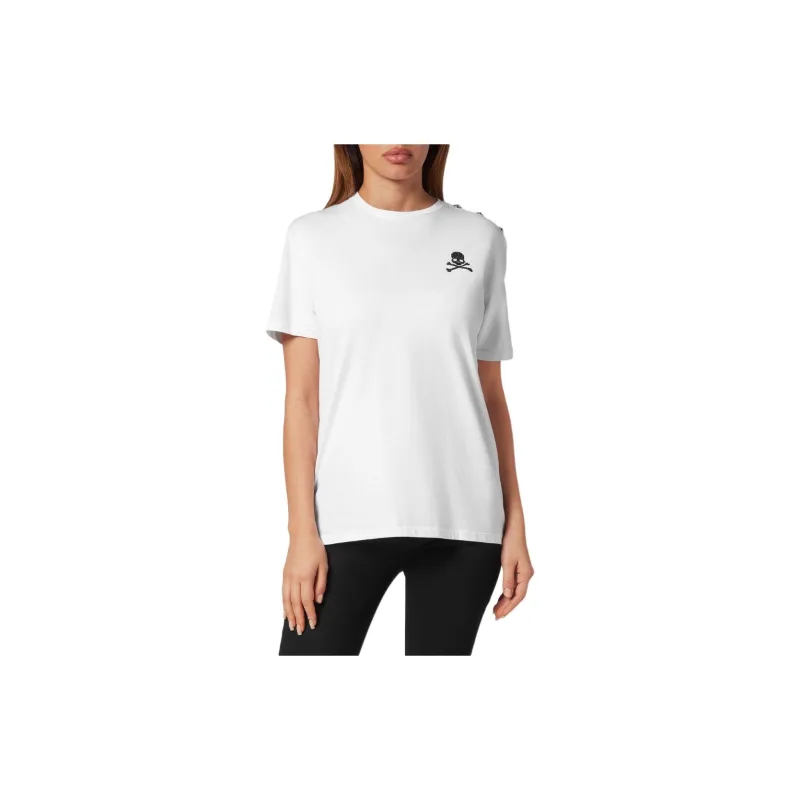 PHILIPP PLEIN Skull embellished Cotton T shirt-1