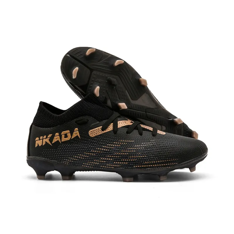 ATAY Soccer Shoes Unisex Mid Top Black/Gold-3