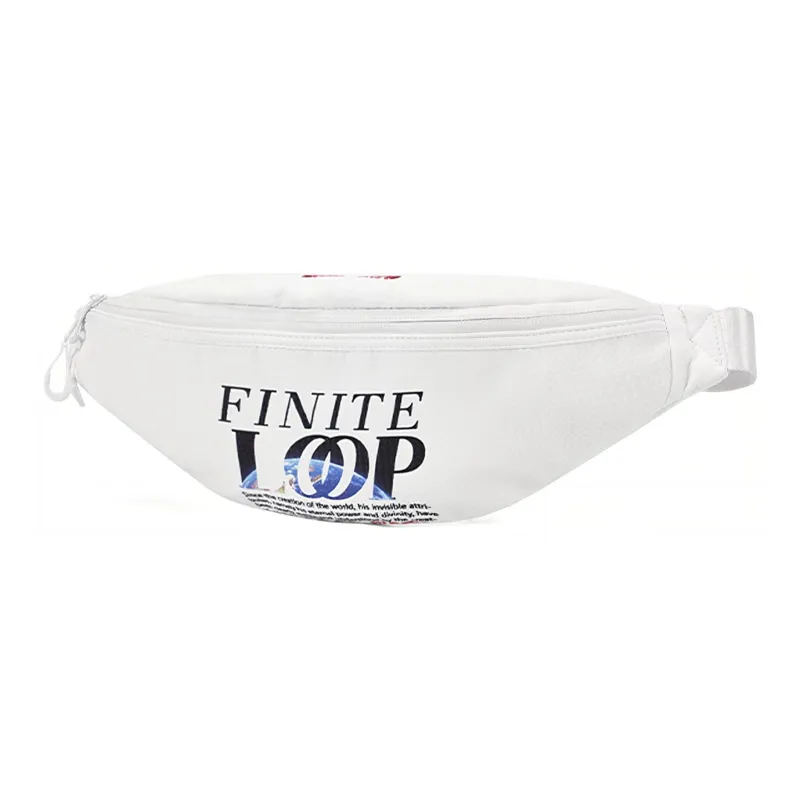 FINITE LOOP Recycled Material Sling Bag, Shoulder Bag, Crossbody Bag, Fanny Pack Regular Unisex White-1