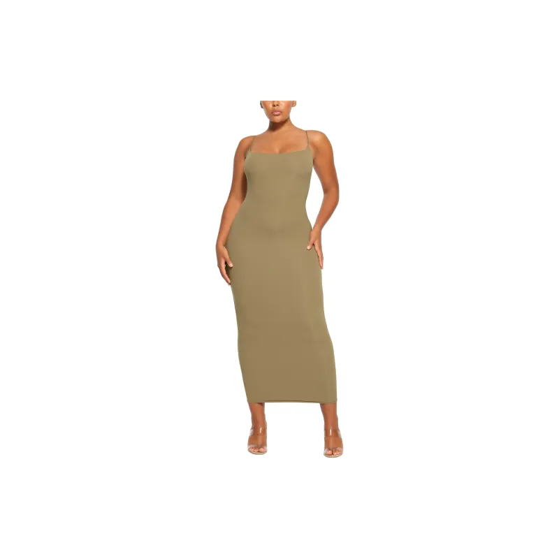 SKIMS FITS EVERYBODY LONG SLIP DRESS Slip Dresses Women's KHAKI/Khaki-1