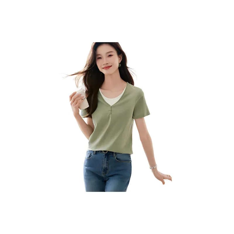 Mo Han Yi Mei T Shirt Women's Green-1