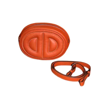 HERMES In The Loop Swift Leather Clutch Shoulder Bag Crossbody Bag Fanny Pack Women's R1 Terre Battue Red Clay