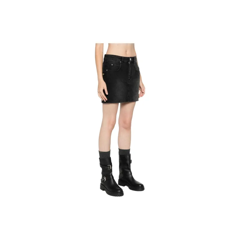 ISABEL MARANT ETOILE Stessy Logo Patch Denim Skirt-3