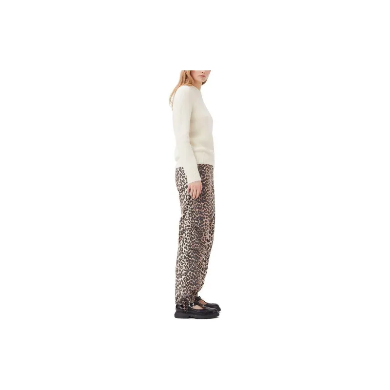 GANNI Leopard print Drawstring Trousers-3