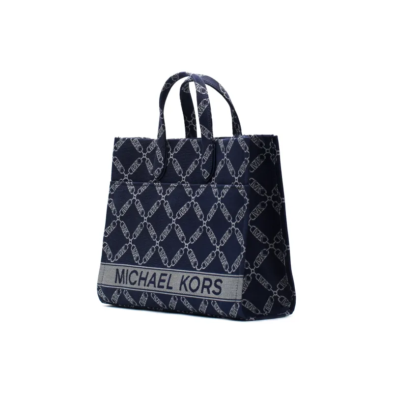MICHAEL KORS Gigi Fabric Tote Bag, Shopping Bag, Shoulder Bag, Handbag Tubas Unisex Marine Blue-1