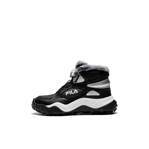 FILA KIDS SKIER BOOT Anti-Slip Wear-Resistant Mid-Top Kids' Running Shoes Black White Kids'