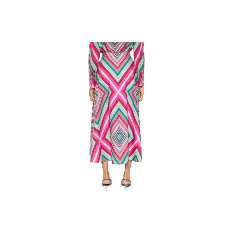 Valentino Geometric Printed A Line Midi Skirt-2