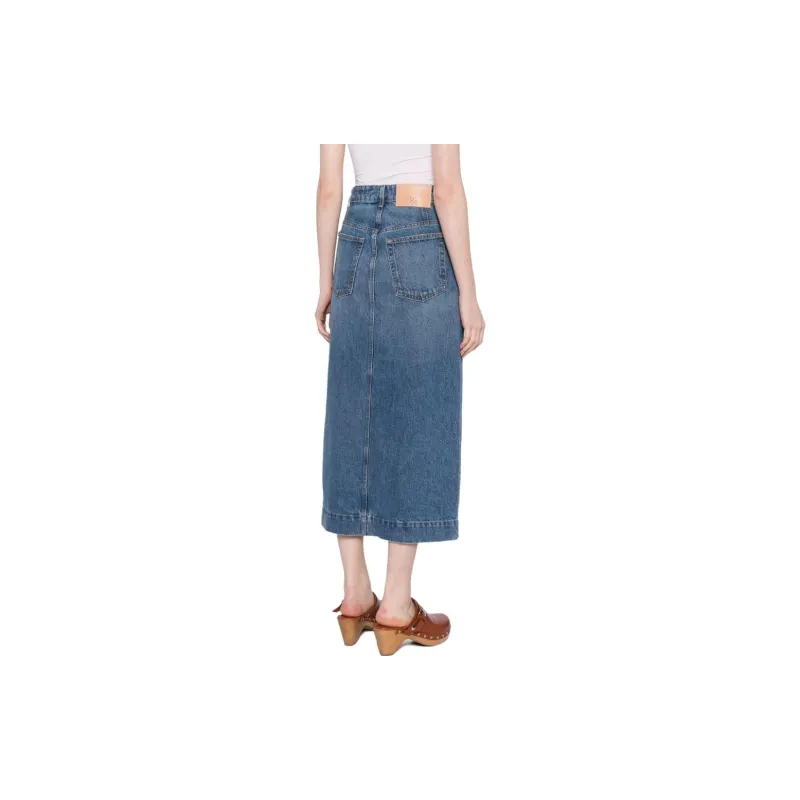 Ulla Johnson The Bea Denim Midi Skirt-2