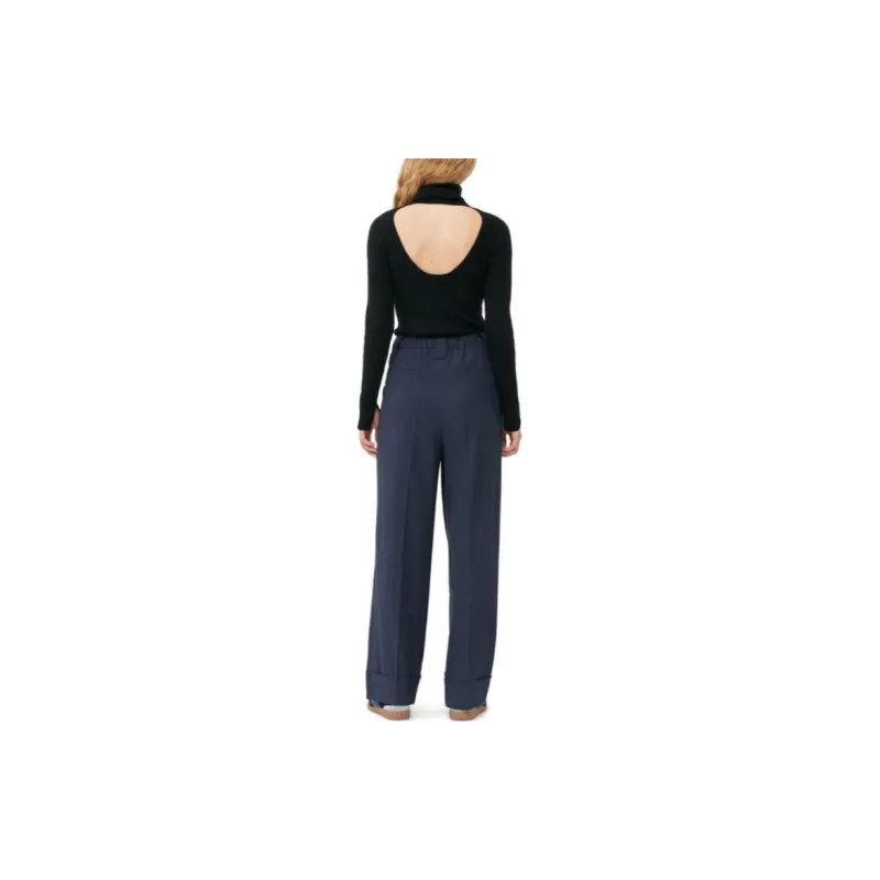 GANNI High-waist Straight-leg Trousers-3