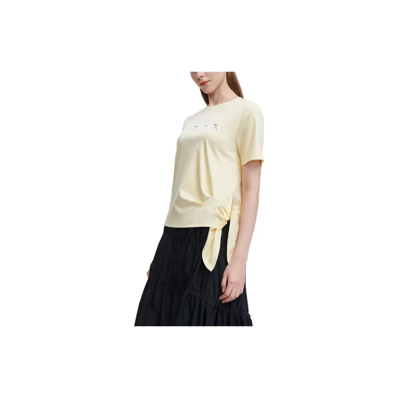 FILA T Shirts Women's Goose Pink Yellow-2