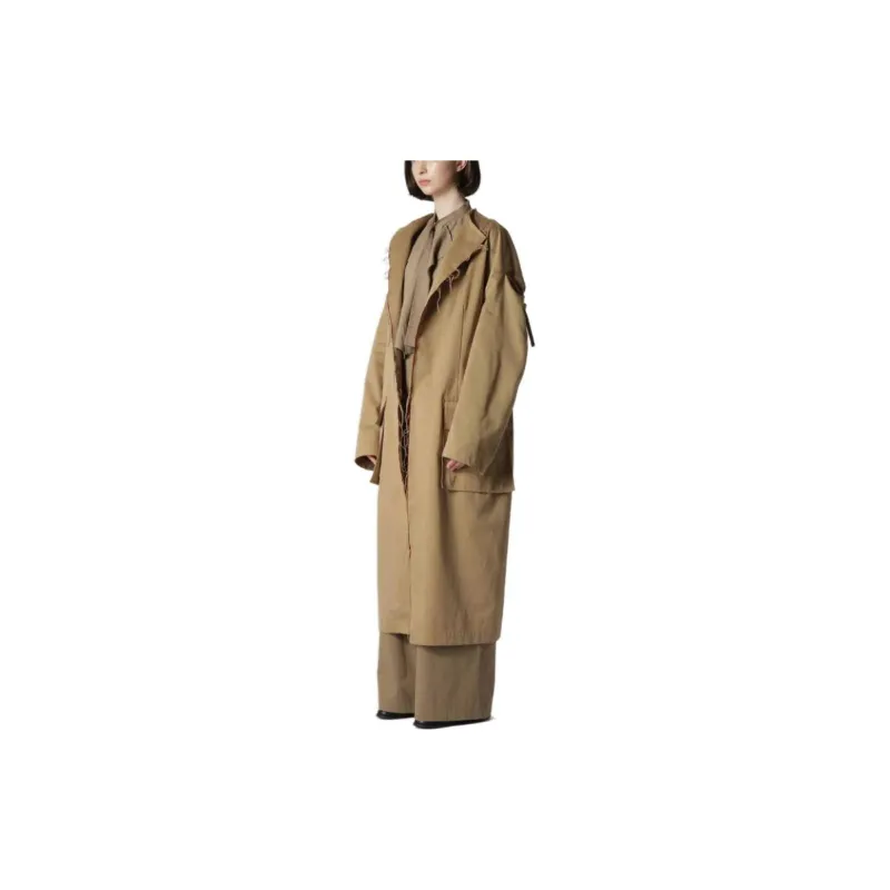 Yohji Yamamoto Coats Women's Yellow Brown-4