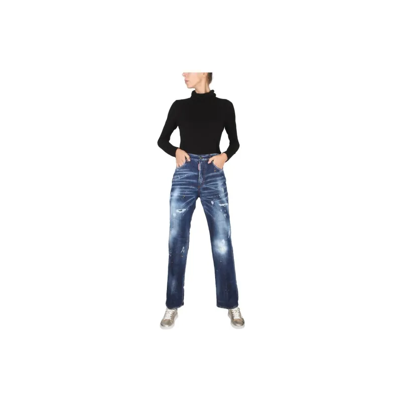 DSQUARED 2 Distressed Straight Leg Jeans-3