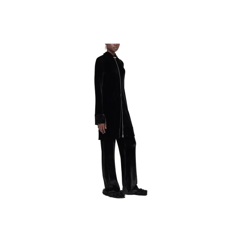 JIL SANDER High waist Velvet Straight leg Trousers-3