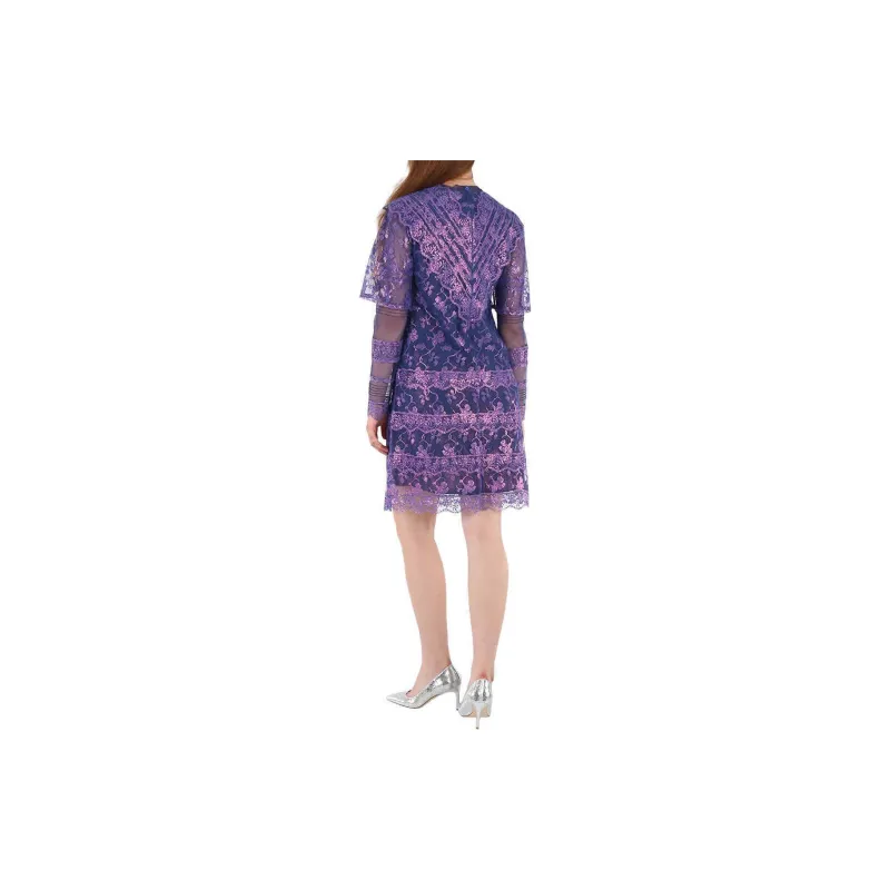 Burberry Long-Sleeved Dresses Women's Blue-2