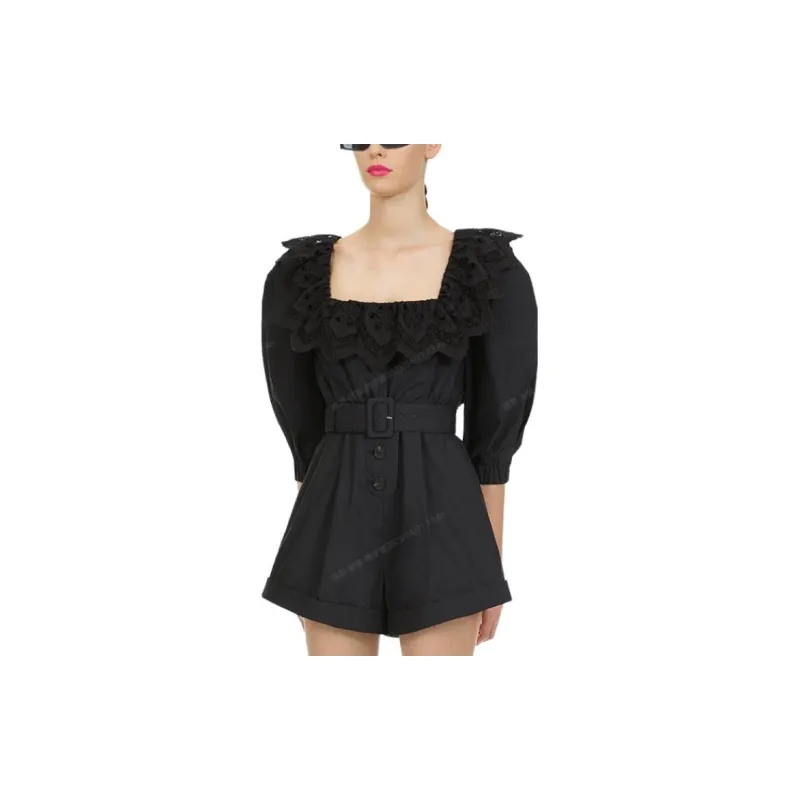 Self-portrait One-piece Shorts Women's Black-5