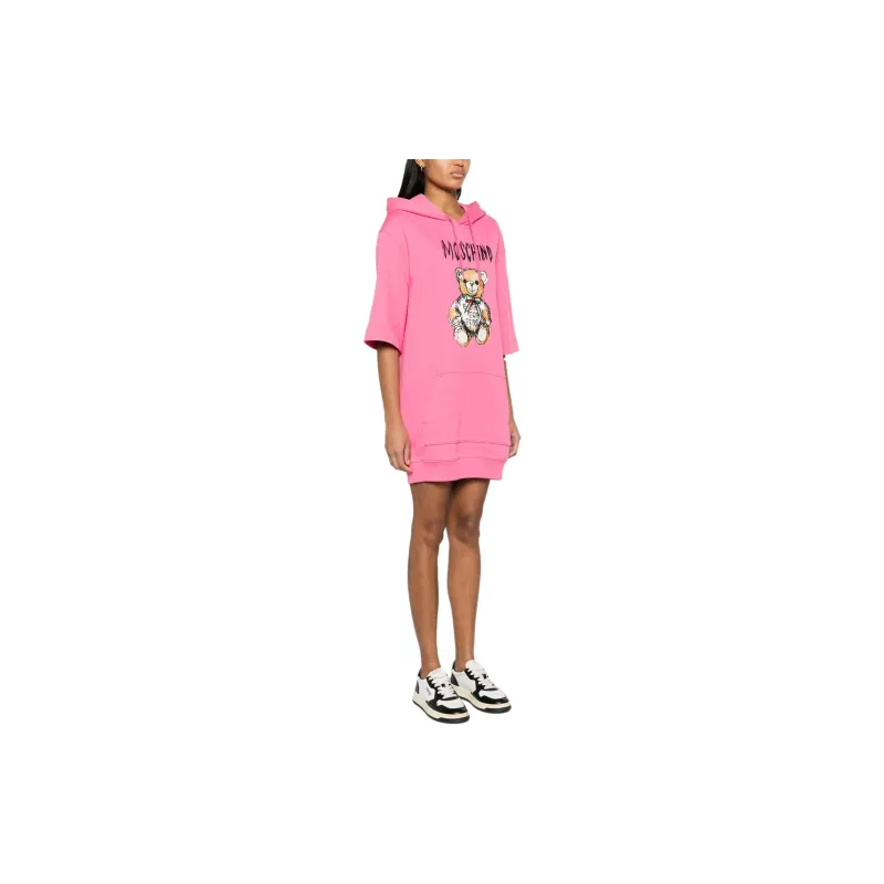 MOSCHINO Short Sleeved Dress Women's Rose Pink-3