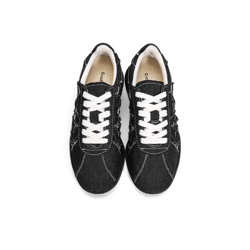 CROOKED CARD Anti-Slip Wear-Resistant Low-Top Casual Shoes Unisex Black-4
