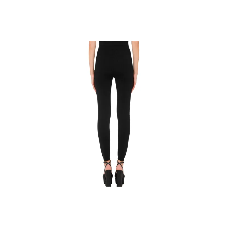 MOSCHINO Logo-pattern Print Knit Leggings-2