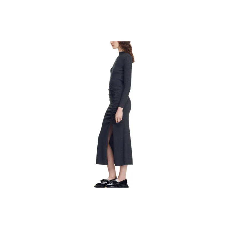 Sandro Long Sleeved Dresses Women's Gray-2