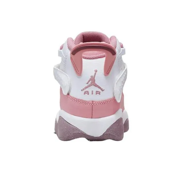 Jordan Air Jordan 6 Rings Anti-Kick Cushioning Mid-Top Children's Basketball Shoes Pink Teenagers-3