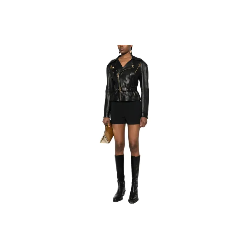 Elisabetta Franchi SS24 Leather Jacket Women's Black-1