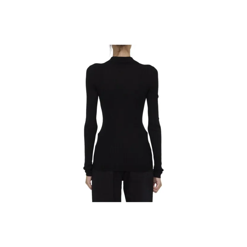 The Attico Half Buttoned Knitted Jumper-2