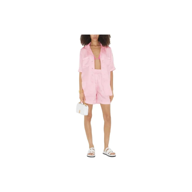Burberry Ekd Jacquard Silk Shorts Light Pink-1