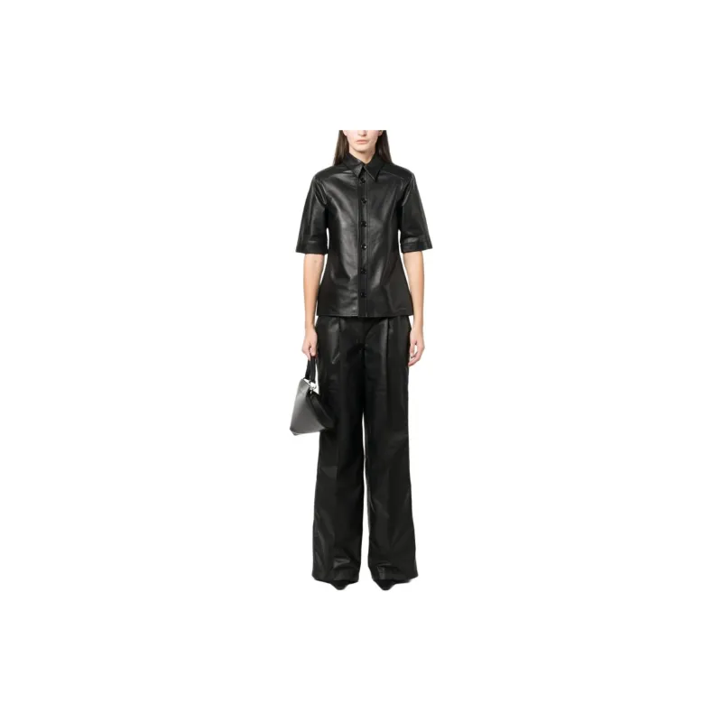 Manokhi High-waisted Leather Pants-1