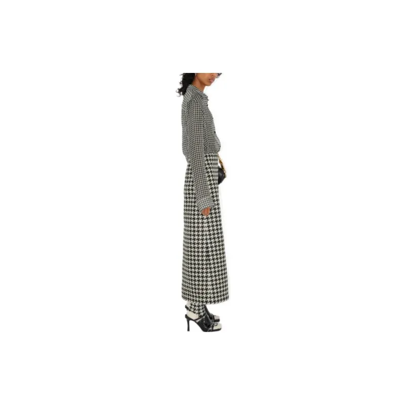 Burberry Houndstooth-pattern Gabardine Cropped Trousers-4