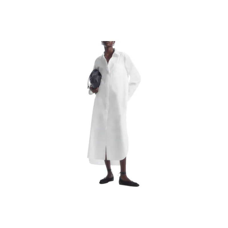 COS Long Sleeved Dresses Women's White-1