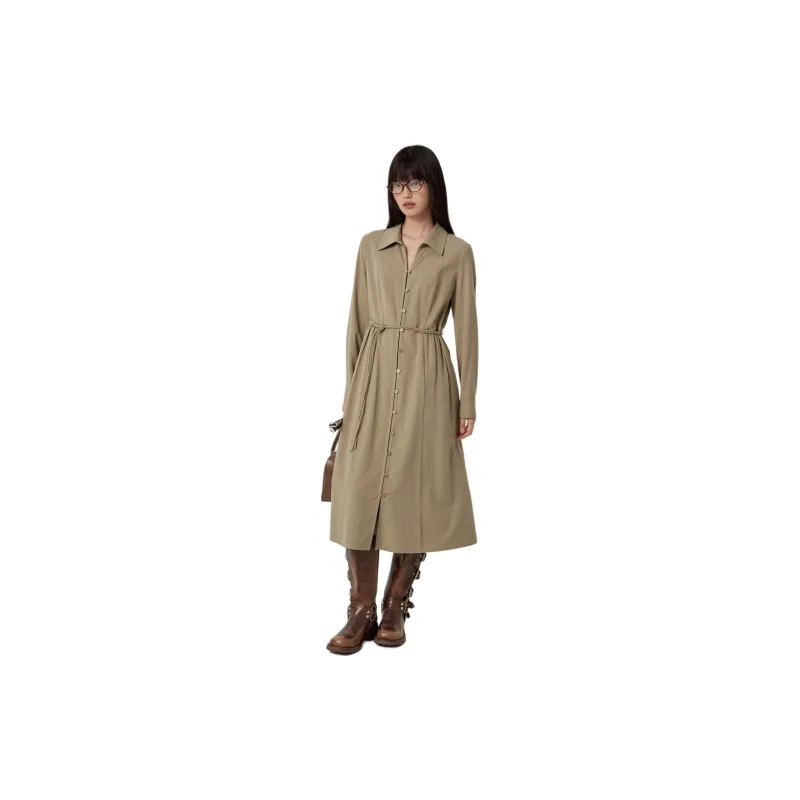 Omont Long Sleeved Dress Women's Moon Gray-1