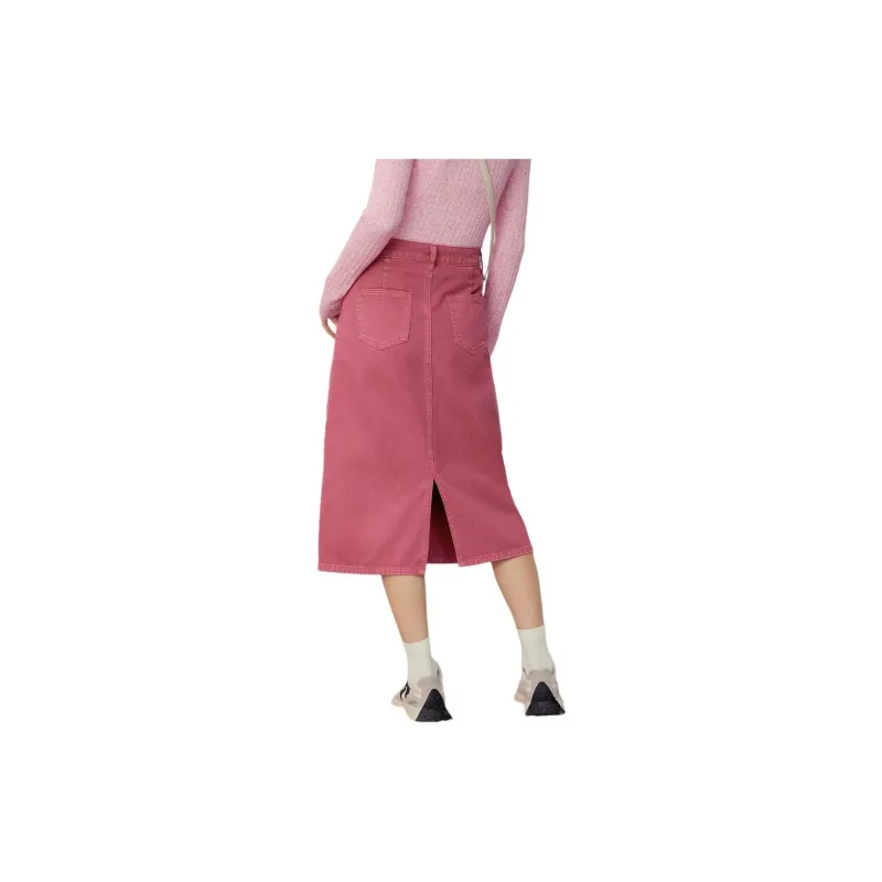 EICHITOO Denim Long Skirts Women's Rose Red-2