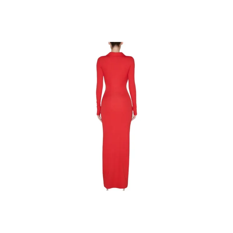 Khy SS24 DROP 009 Smooth Stretch Ruched Maxi Dress Long-Sleeved Dresses Women's Cherry Pink-3
