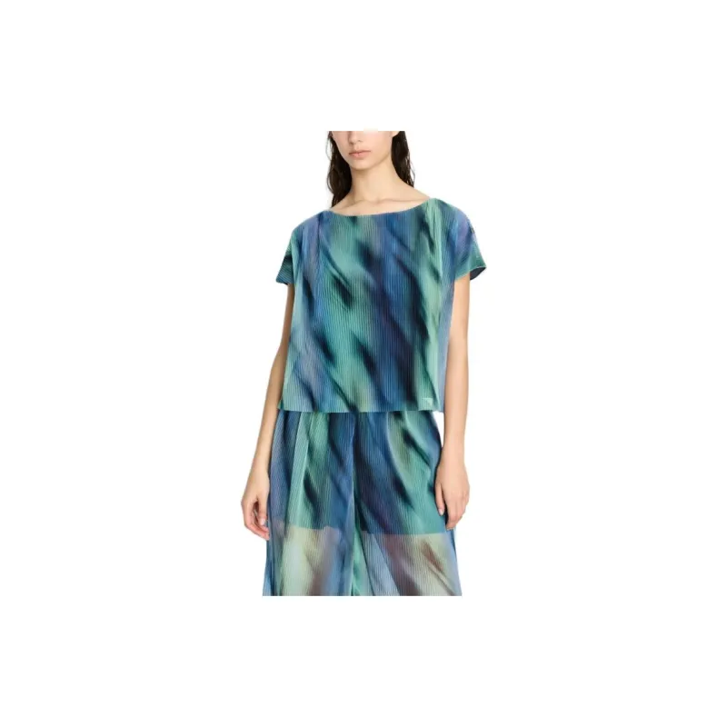 ARMANI EXCHANGE Graphic print Pleated T shirt-1