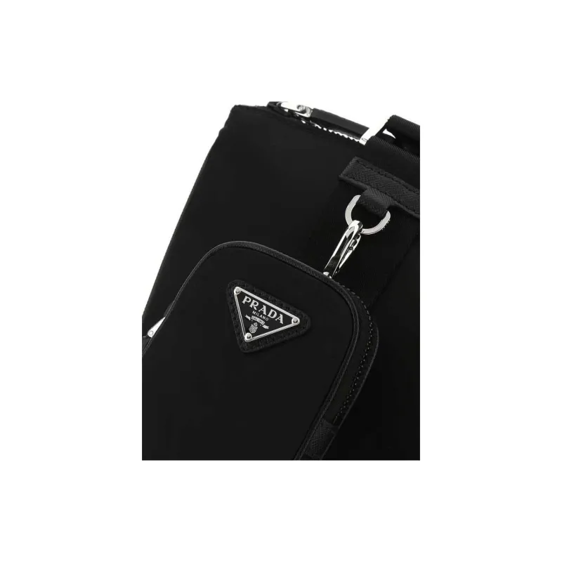 PRADA Nylon Briefcase, Shoulder Bag Men's Black-3
