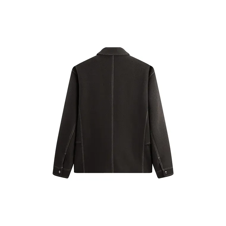 PEACEBIRD MEN Faux Suede Patchwork Lapel Casual Coat Unisex-1