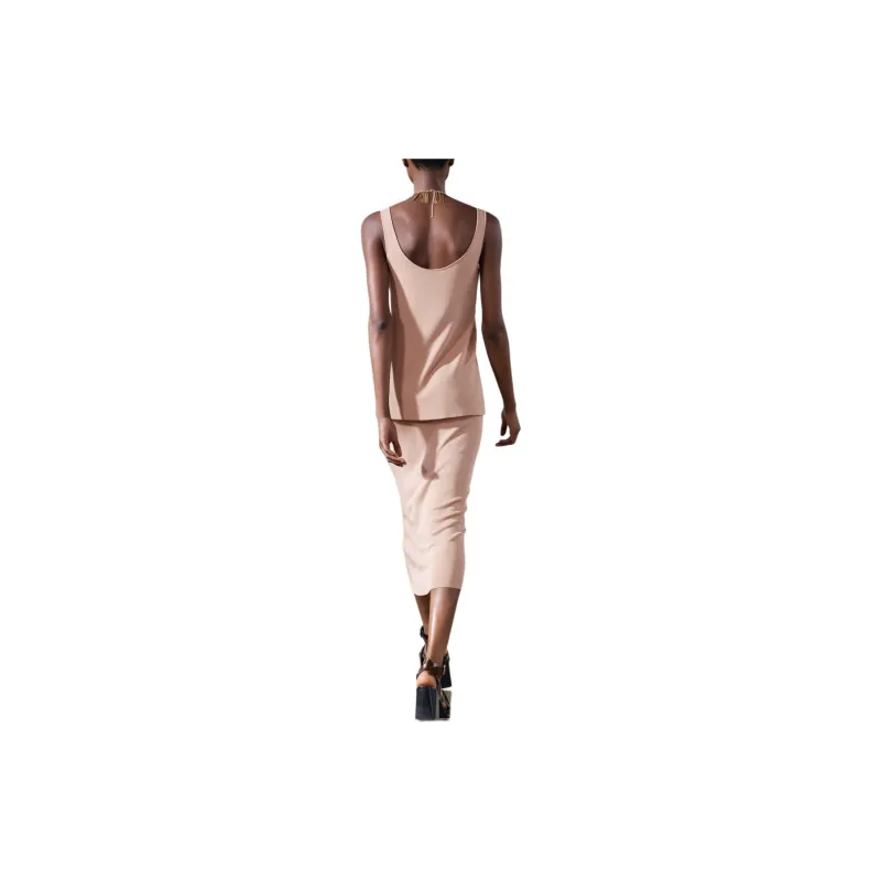 ZARA Casual Long Skirts Women's Light Pink-3