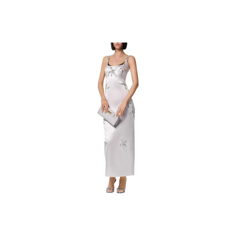 VERSACE Embroidered Silk Satin Gown-1