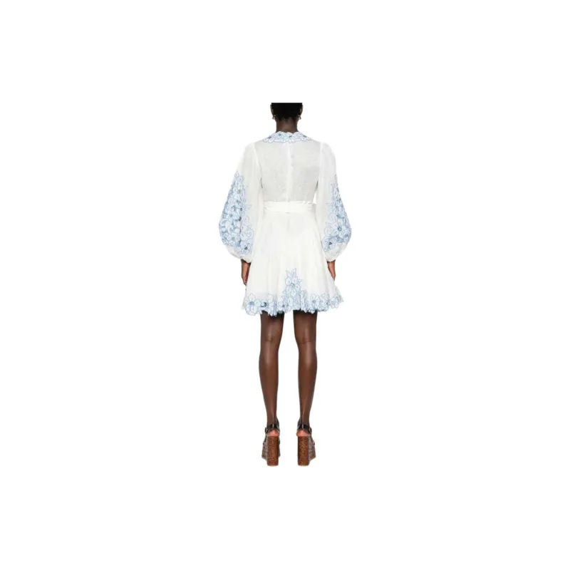 Zimmermann Golden Floral-embroidered Minidress-2